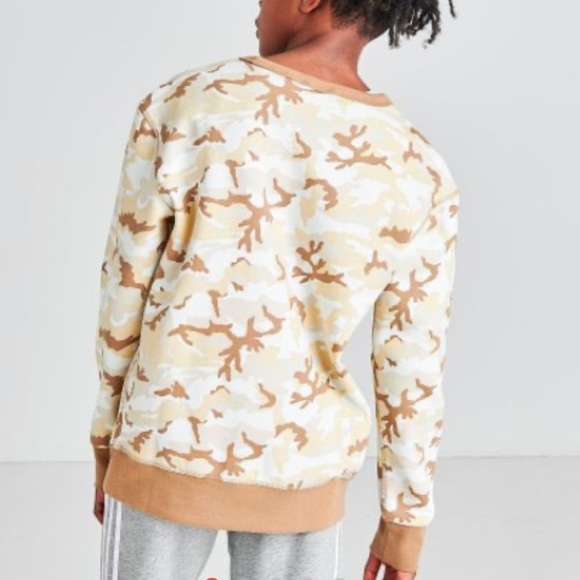 Adidas Originals Youth Crewneck Sweatshirt Beige Camo - Picture 9 of 14